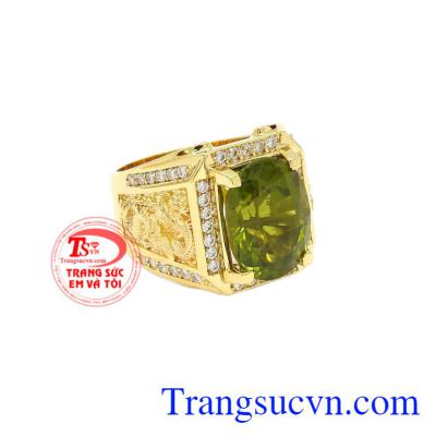 Nhẫn nam vàng Peridot sang trọng chất lượng.