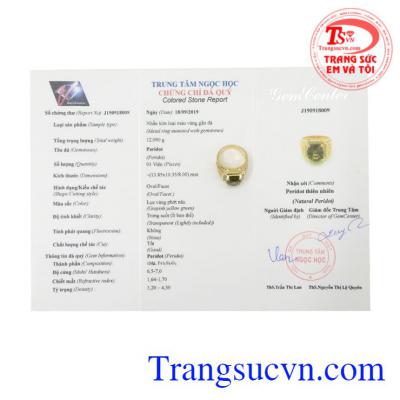 Nhẫn nam vàng Peridot sang trọng