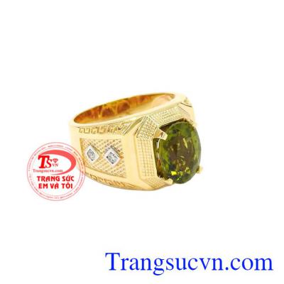 Nhẫn nam vàng Peridot thiên nhiên đảm bảo chất lượng, giao hàng trên toàn quốc.