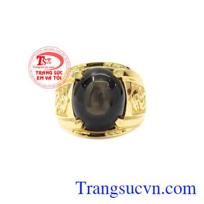 Nhẫn nam vàng Sapphire sao độc đáo đeo hợp thời trang.