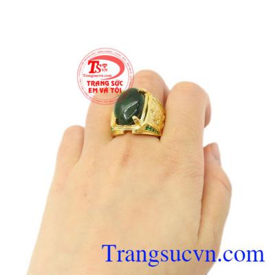 Nhẫn nam vàng tây ngọc cẩm thạch