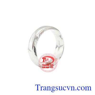 Nhẫn nam vàng trắng ngón út vàng 18k chất lượng.