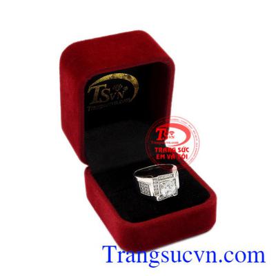 Nhẫn nam vàng trắng nổi bật