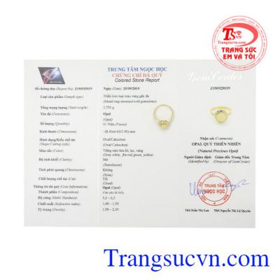 Nhẫn nữ vàng Opal