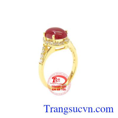 Nhẫn nữ vàng Ruby thiên nhiên