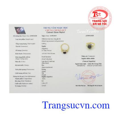 Nhẫn nữ vàng Sapphire sang trọng