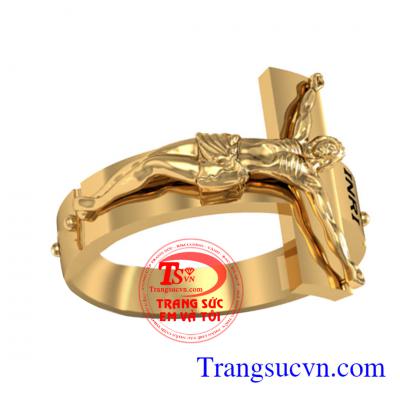 Nhẫn Thánh Giá Mân Côi thiết kế và chế tác trên máy 3D công nghệ mới với độ sắc nét cao.Vàng đảo bảo chất lượng,Nhẫn công giáo Thánh Giá Chúa Giê su Ki tô. Kết hợp tràng hạt mân côi