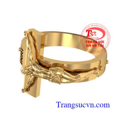 Nhẫn Thánh Giá Mân Côi thiết kế và chế tác trên máy 3D công nghệ mới với độ sắc nét cao.Vàng đảo bảo chất lượng,Nhẫn công giáo Thánh Giá Chúa Giê su Ki tô. Kết hợp tràng hạt mân côi