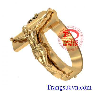 Nhẫn Thánh Giá Mân Côi thiết kế và chế tác trên máy 3D công nghệ mới với độ sắc nét cao.Vàng đảo bảo chất lượng,Nhẫn công giáo Thánh Giá Chúa Giê su Ki tô. Kết hợp tràng hạt mân côi