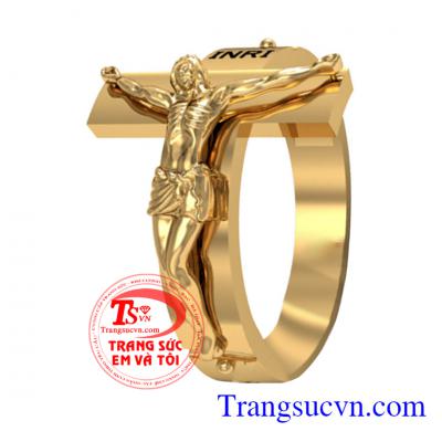 Nhẫn Thánh Giá Mân Côi thiết kế và chế tác trên máy 3D công nghệ mới với độ sắc nét cao.Vàng đảo bảo chất lượng,Nhẫn công giáo Thánh Giá Chúa Giê su Ki tô. Kết hợp tràng hạt mân côi
