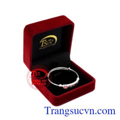 Vòng tay bạc trẻ em dễ thương