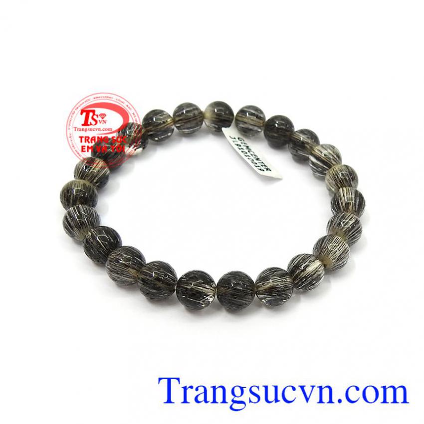 Chuỗi thạch anh tóc may mắn 8 ly