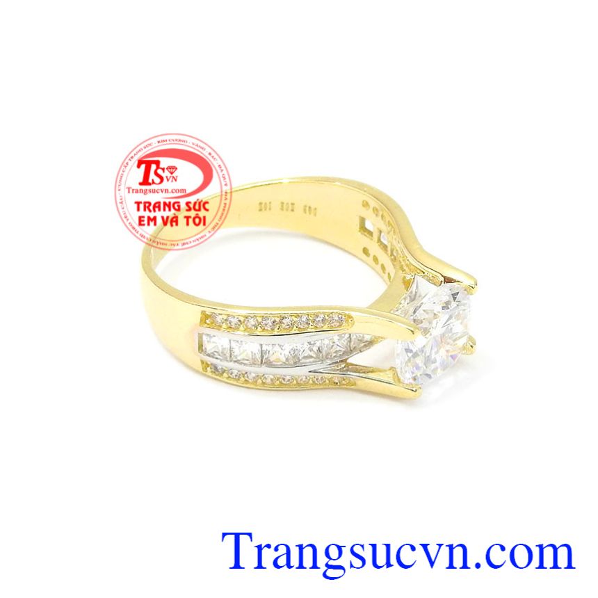 Nhẫn nữ vàng nổi bật vàng 10k Korea đeo hợp thời trang.