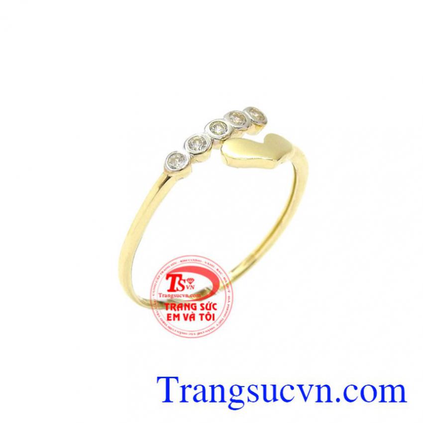 Nhẫn nữ vàng trái tim nhỏ xinh
