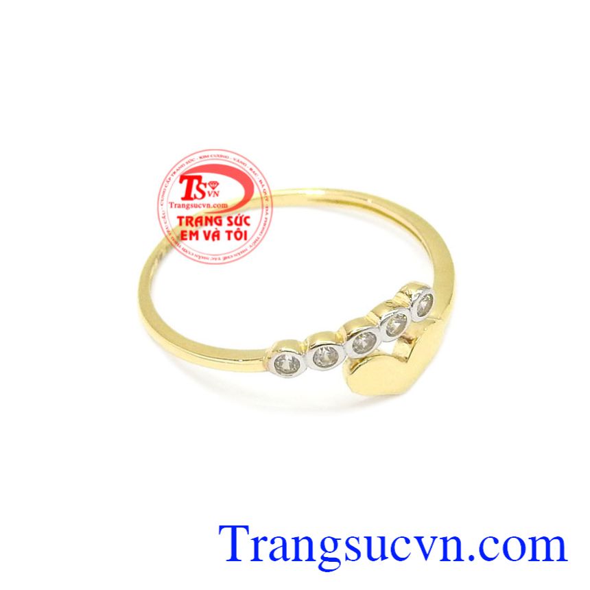Nhẫn nữ vàng trái tim nhỏ xinh vàng 10k Korea giao hàng trên toàn quốc.