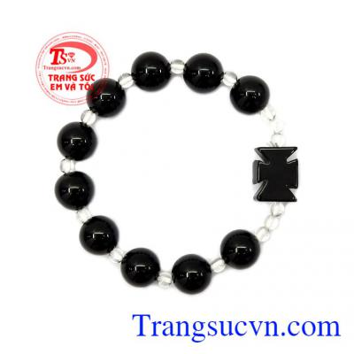 Chuỗi tay mang bình an cho người đeo và năng lần chuỗi Mân côi hàng ngày,Chuỗi tay mân côi mã não đen