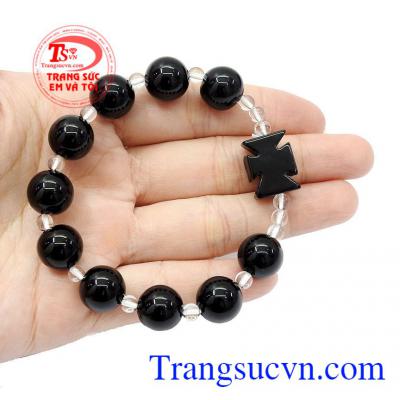 Theo phong thủy, đá mã não thích hợp với người mệnh Mộc và Thủy,Chuỗi tay mân côi mã não đen