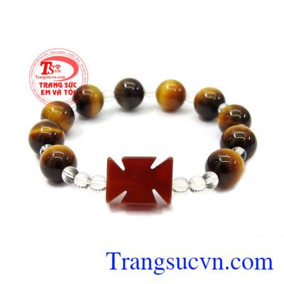 Chuỗi tay mân côi mắt hổ bình an được chế tác từ đá mắt hổ thiên nhiên đẹp và hợp thời trang,Chuỗi tay mân côi mắt hổ bình an