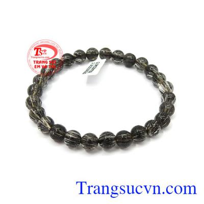 Chuỗi thạch anh tóc bình an 6.8 ly bền đẹp, chất lượng, chất lượng đá cao cấp