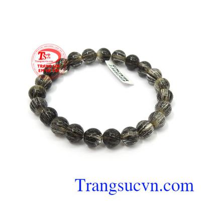 Chuỗi thạch anh tóc may mắn 8 ly màu sắc đẹp, tươi sáng, có giấy kiểm định đá quý đi kèm đảm bảo