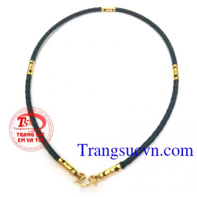 Dây da bọc vàng sao 5 đốt vàng