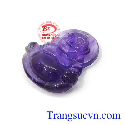 Di Lặc thạch anh tím tài lộc phù hợp làm mặt dây chuyền đeo bình an, may mắn và tài lộc