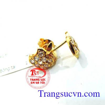 Hoa tai vàng tây dành cho nữ kiểu tinh tế,đeo hoa tai hợp thời trang