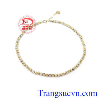 Lắc chân bi vàng xinh xắn vàng tây 10k nhập khẩu Korea nguyên chiếc kiểu dáng tinh xảo, thời trang