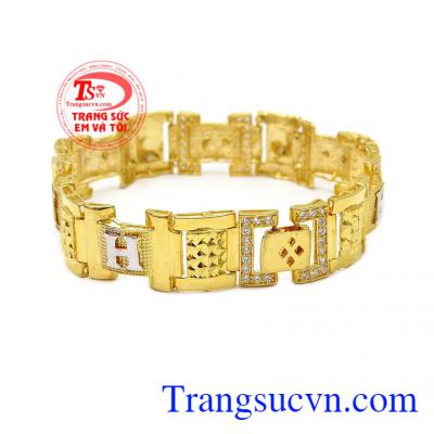 Lắc tay nam vàng chữ H tôn lên vẻ nam tính, mạnh mẽ và đẳng cấp cho chủ nhân,Lắc tay nam vàng chữ H