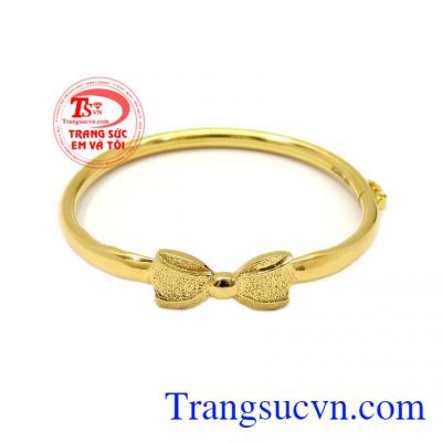 Lắc tay nơ vàng trẻ em là món quà ý nghĩa dành tặng các bé nhân dịp đầy tháng, đầy năm,Lắc tay nơ vàng trẻ em