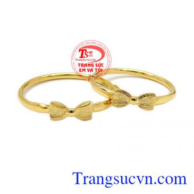Sản phẩm thích hợp làm quà tặng, bảo hành 6 tháng, giao hàng toàn quốc,Lắc tay nơ vàng trẻ em