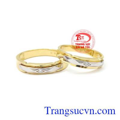 Nhẫn cưới vàng chung thủy vàng 10k xuất xứ từ Korea chất lượng.
