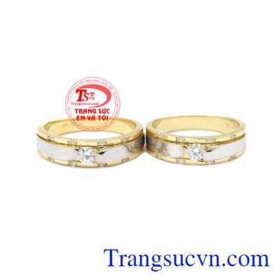 Nhẫn cưới vàng gắn kết vàng 10 Korea thương hiệu Em và Tôi đảm bảo chất lượng, uy tín.