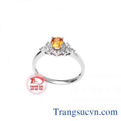 Nhẫn nữ vàng tây gắn đá quý