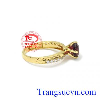 Nhẫn granet đẹp sang trọng vàng 10k, bảo hành 6 tháng, giao hàng nhanh trên toàn quốc