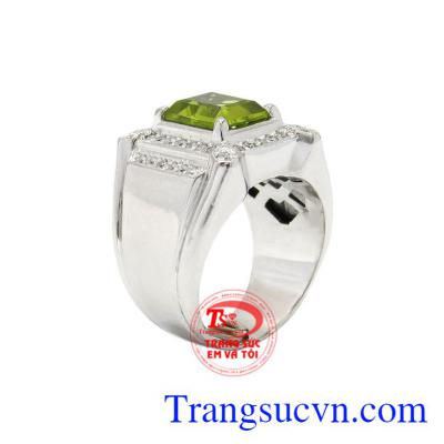 Nhẫn nam bạc Peridot đẹp