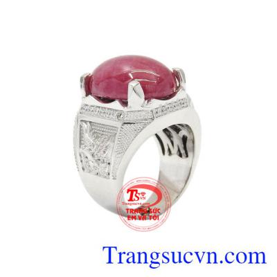 Nhẫn nam bạc Ruby