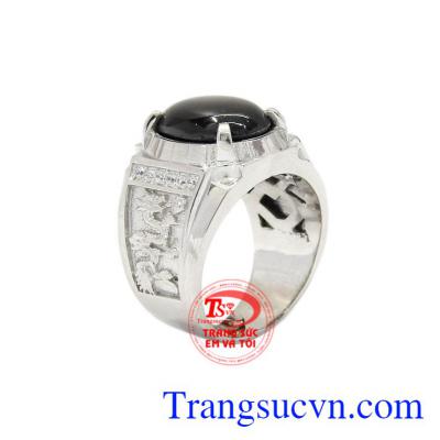 Nhẫn nam bạc Sapphire sao đẹp