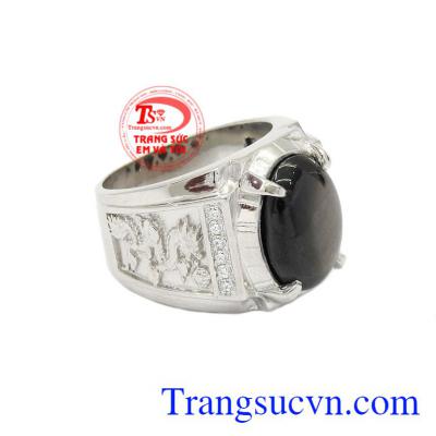 Nhẫn nam bạc Sapphire sao đẹp giao hàng trên toàn quốc.