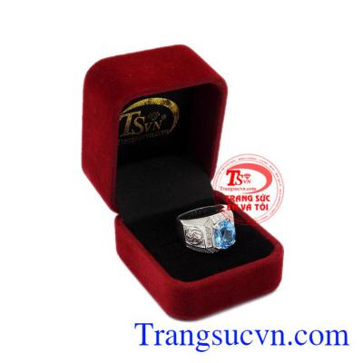 Nhẫn nam bạc Topaz đẹp