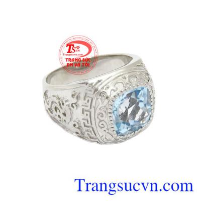 Nhẫn nam bạc Topaz độc đáo thời trang, giao hàng trên toàn quốc.