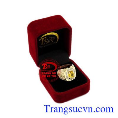 Nhẫn nam sapphire vàng sang trọng
