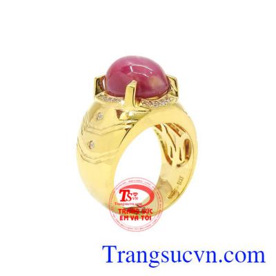 Nhẫn nam vàng Ruby sao chất lượng