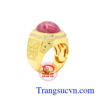 Nhẫn nam vàng Ruby sao đẹp