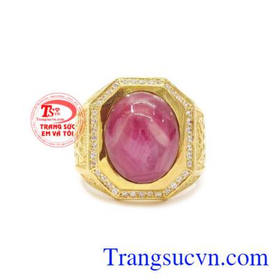 Nhẫn nam vàng Ruby sao đẹp được nhiều nam giới yêu thích và lựa chọn.