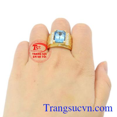 Nhẫn nam vàng Topaz chất lượng 