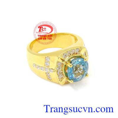 Nhẫn nam vàng Zircon có giấy kiểm định từ trung tâm kiểm định đá quý uy tín.