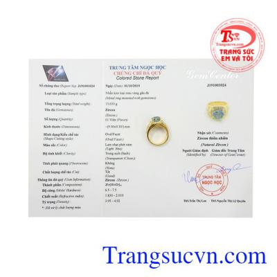 Nhẫn nam vàng Zircon