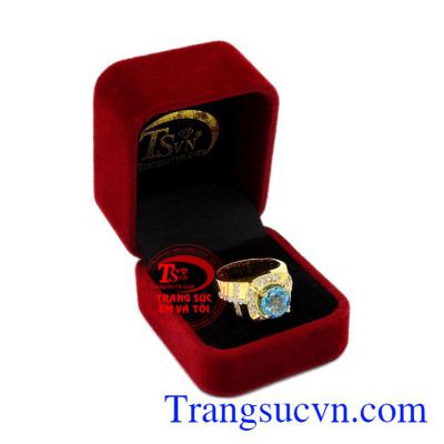 Nhẫn nam vàng Zircon vàng 14k