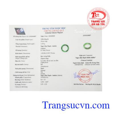 Nhẫn ngọc Jadeite ngón út đẹp